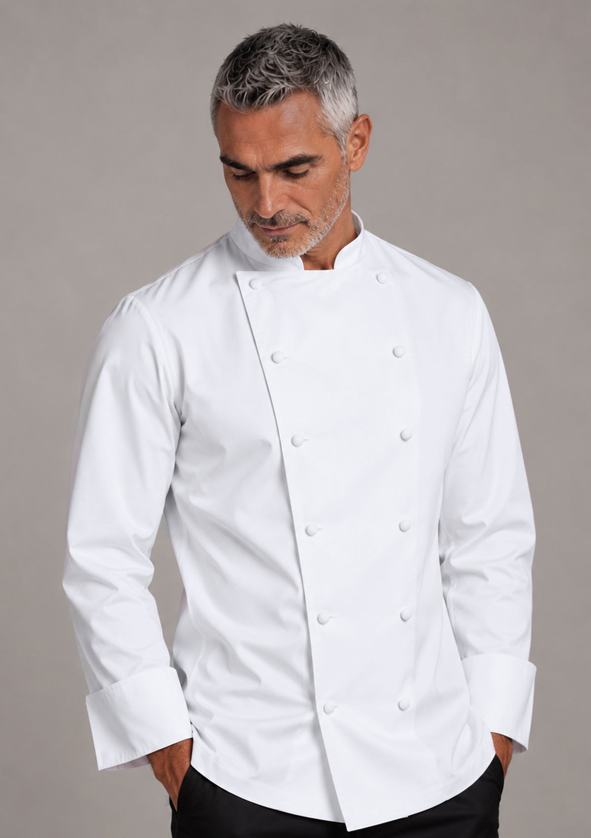 Giacca da Chef da Uomo Taglio Francese a Maniche Lunghe