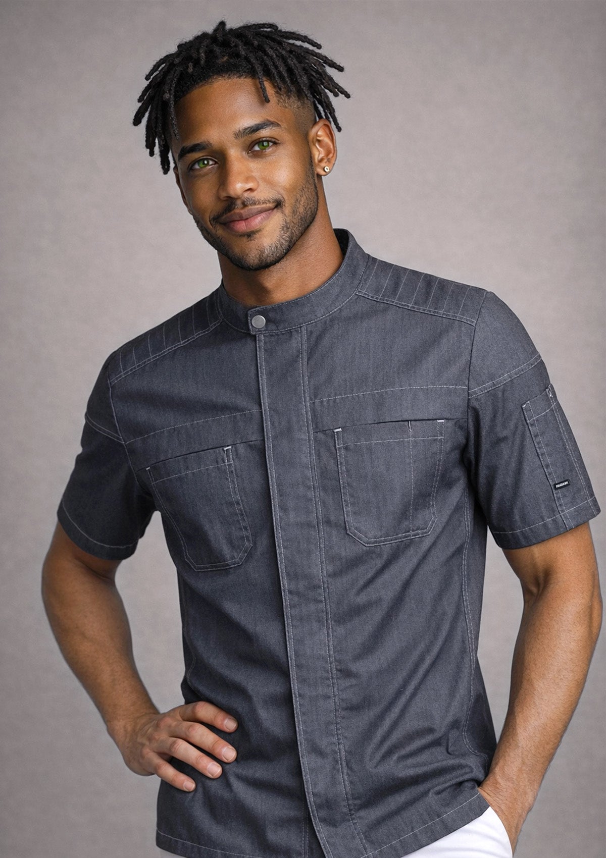 Chaqueta biker chef y servicio unisex manga corta