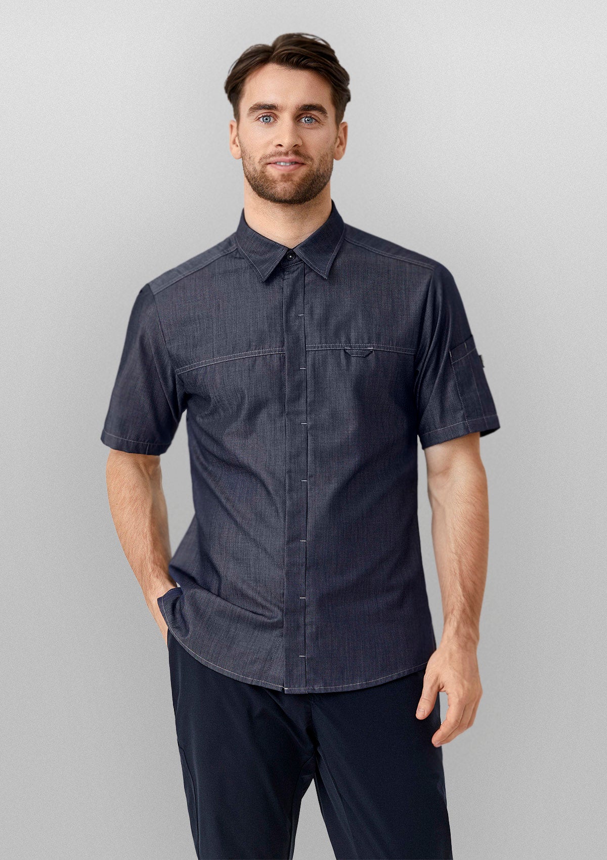 Camisa de servicio hombre corte moderno manga corta | Kentaur