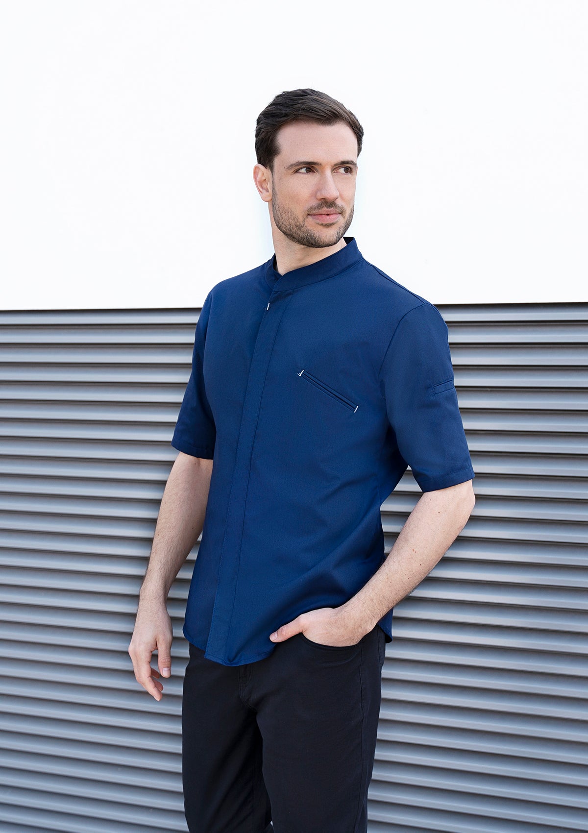 Herren Kochhemd Kurzarm Modern-Touch