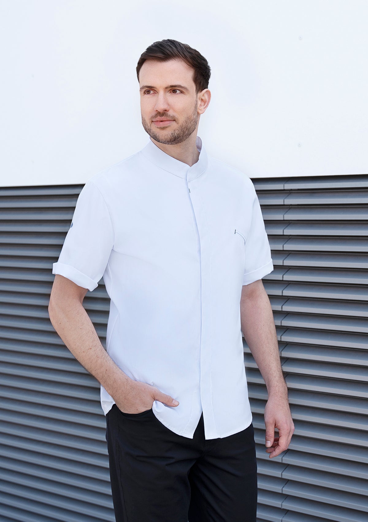 Herren Kochhemd Kurzarm Modern-Touch