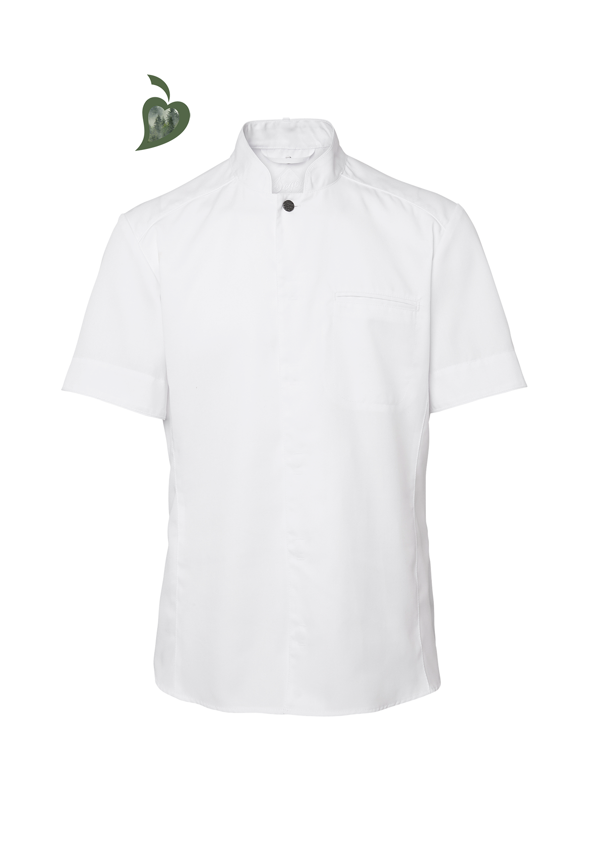 Camisa de chef para hombre entallada de alta calidad manga corta | Segers