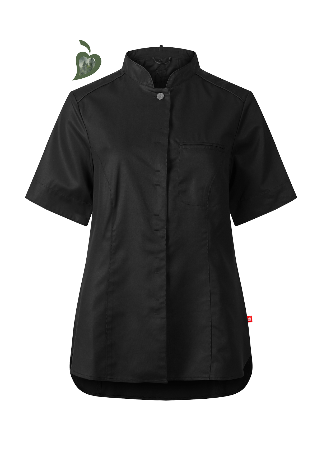 Camicia da Chef Slim-Fit Donna Maniche Corte in Tessuto Pregiato | Segers