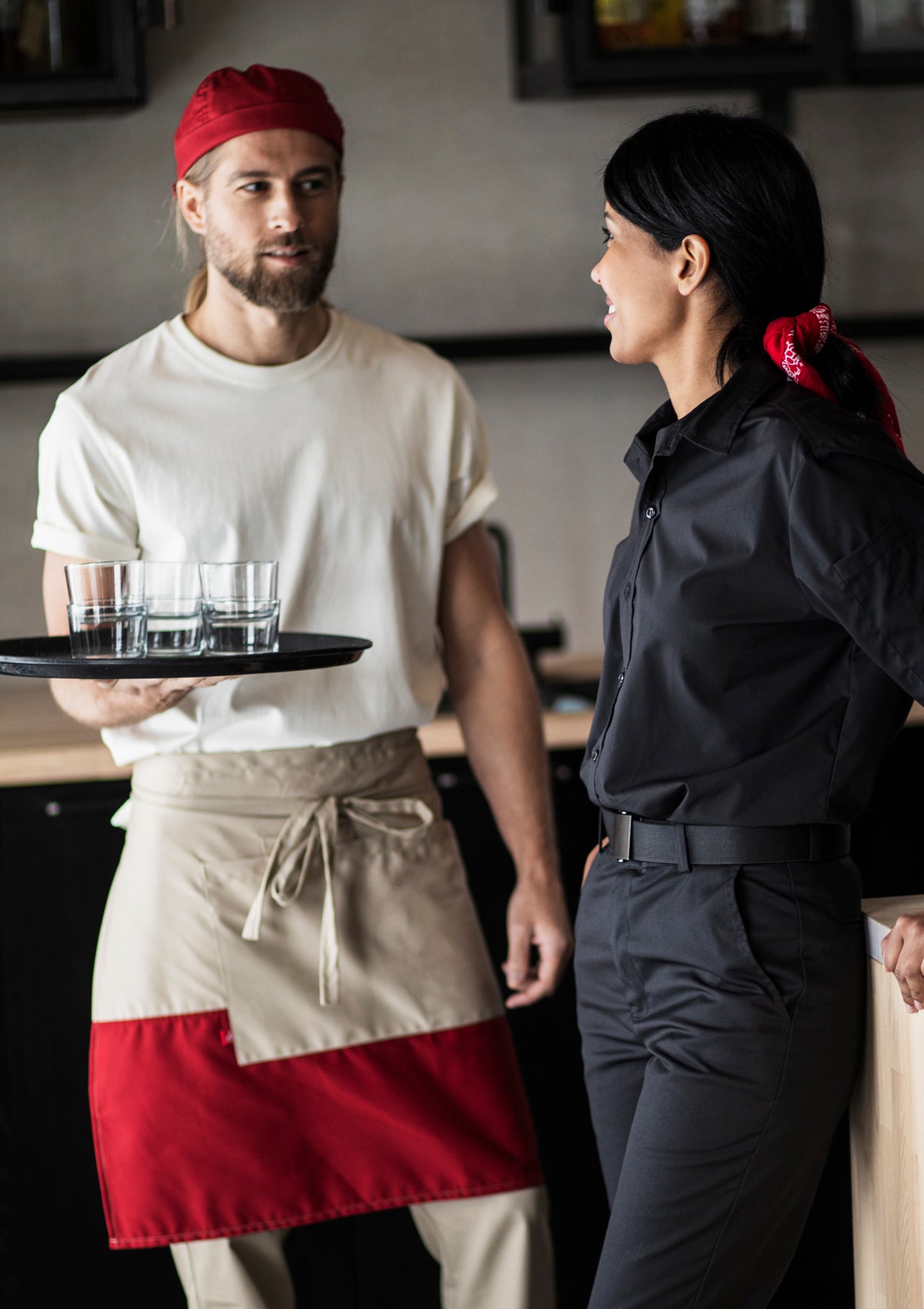 Unisex Bistroschürze Blockprint