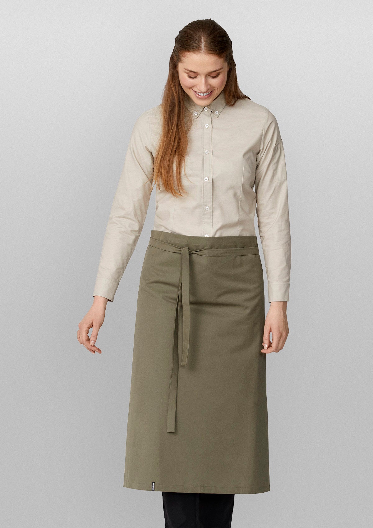 Damen Oxford Servicehemd Button-Down Langarm