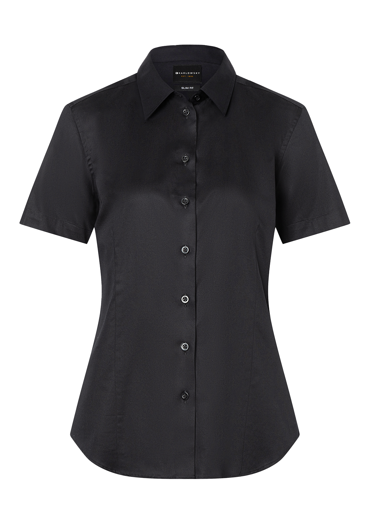 Damen Bluse Active-Stretch Kurzarm Slim-Fit