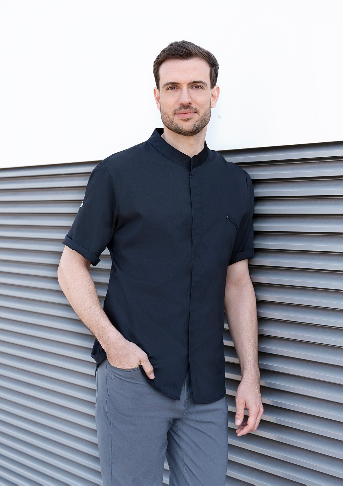 Herren Kochhemd Kurzarm Modern-Touch