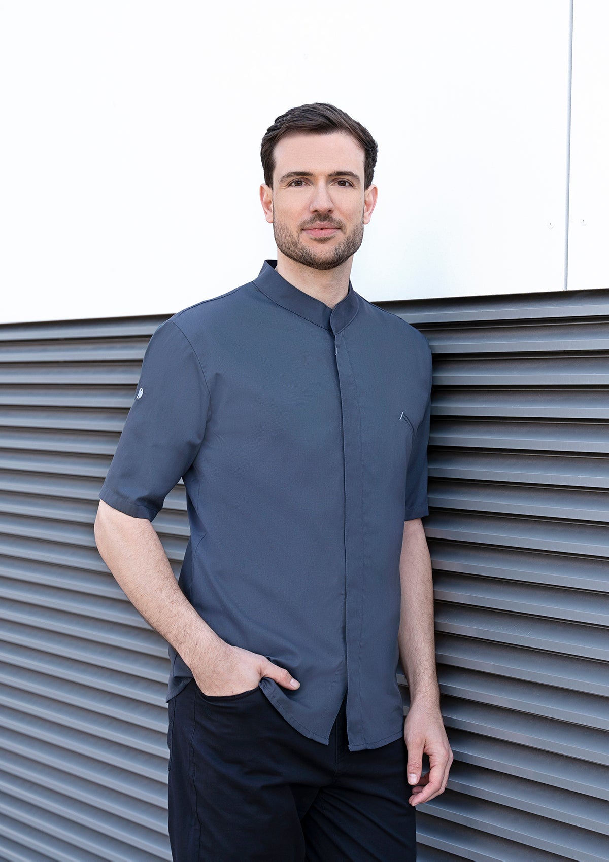 Herren Kochhemd Kurzarm Modern-Touch