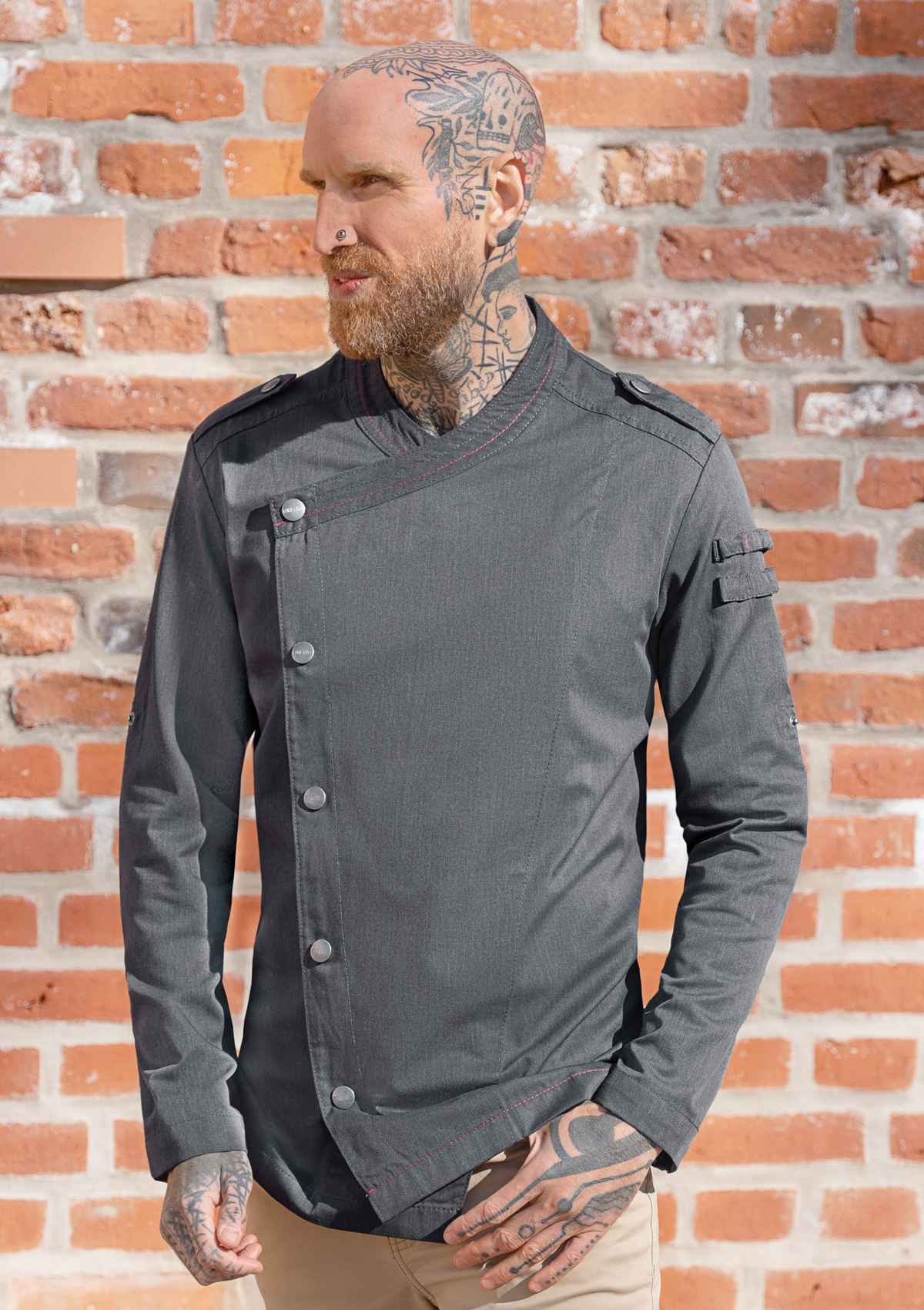 Herren Kochjacke Denim-Style ROCK CHEF® Stage2 Langarm