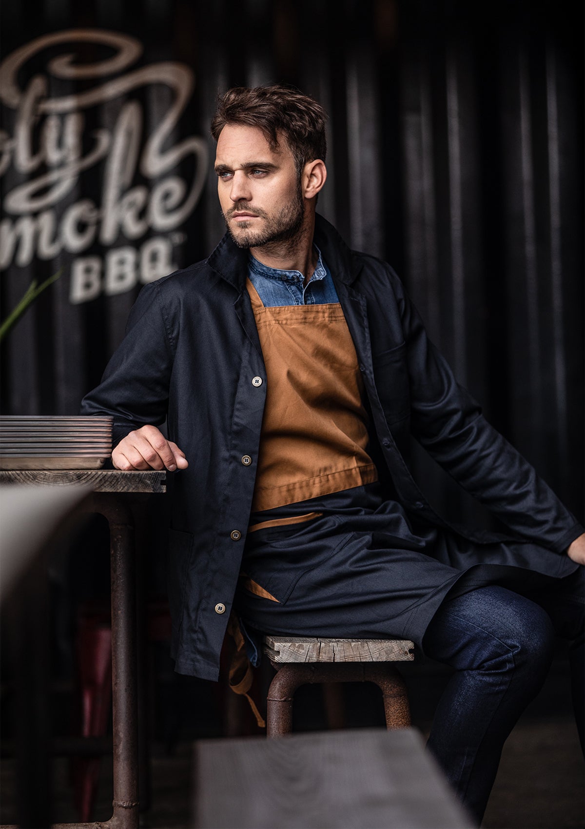 Delantal con peto bicolor unisex con bolsillos laterales | Segers