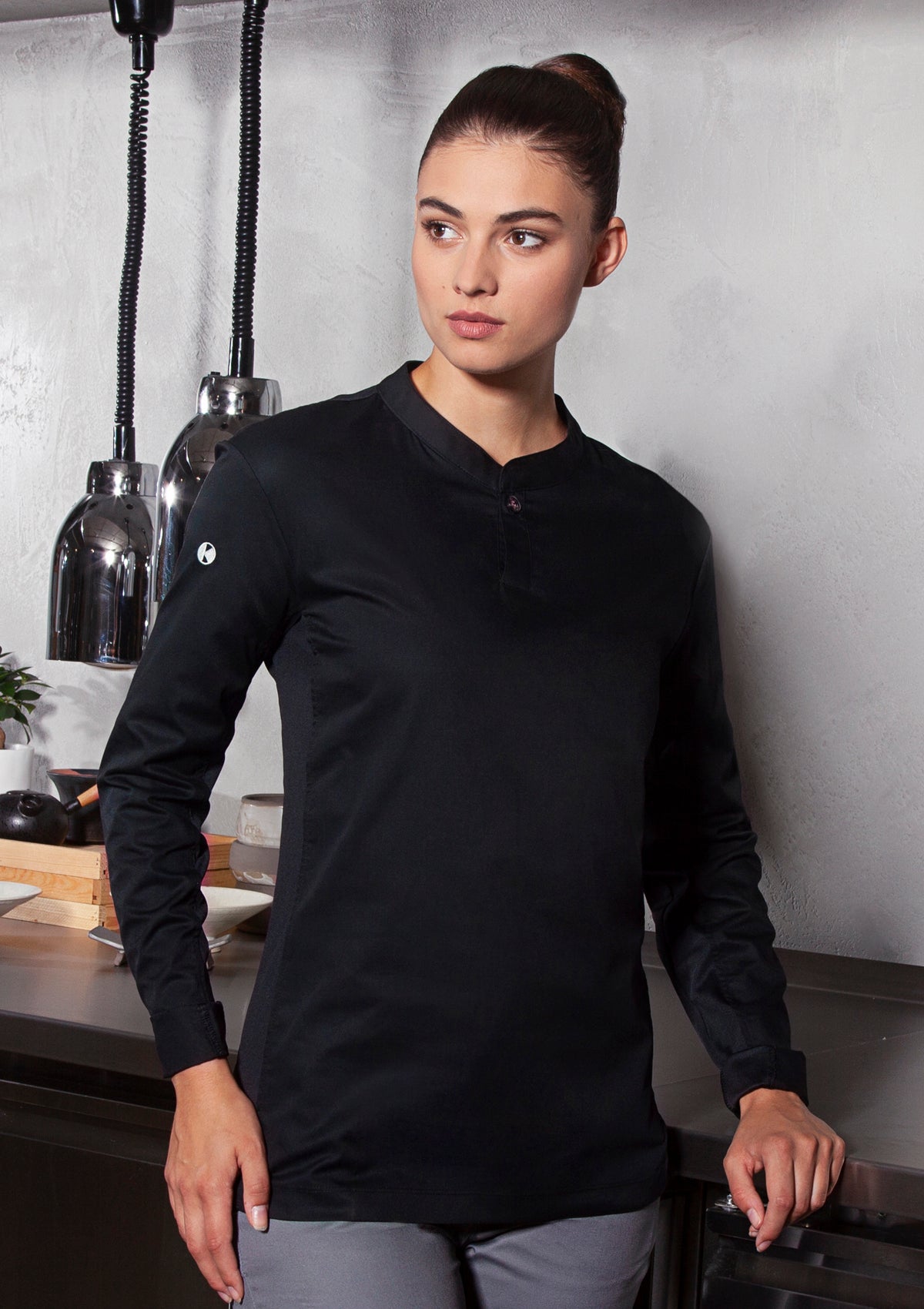 Damen Kochhemd Performance Slim-Fit Langarm