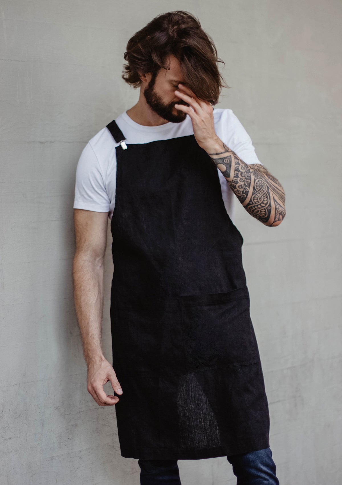 Latzschürze Marseilles aus feinem Leinen Unisex